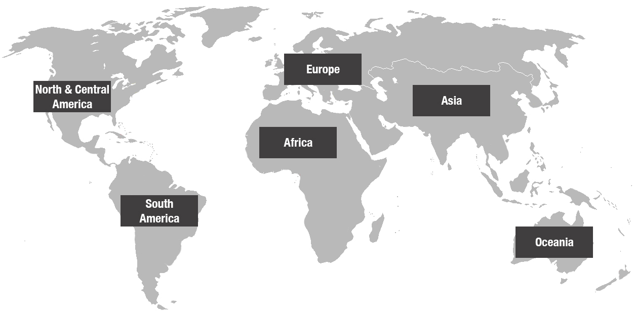 Global regions as used by FAO