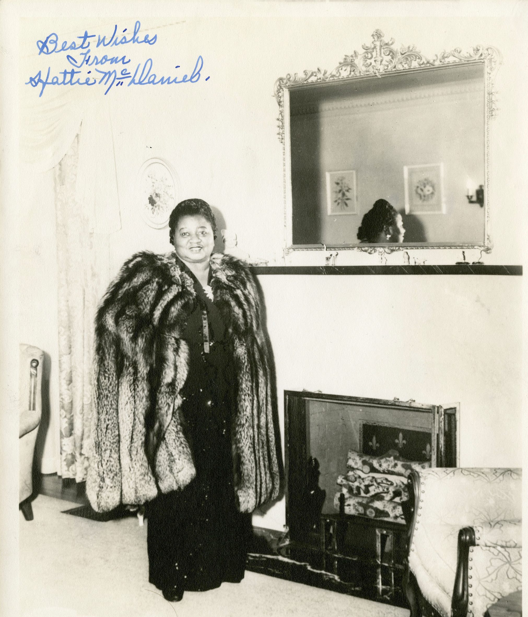 signed photo that reads 'Best Wishes from Hattie McDaniel' (link to file)
