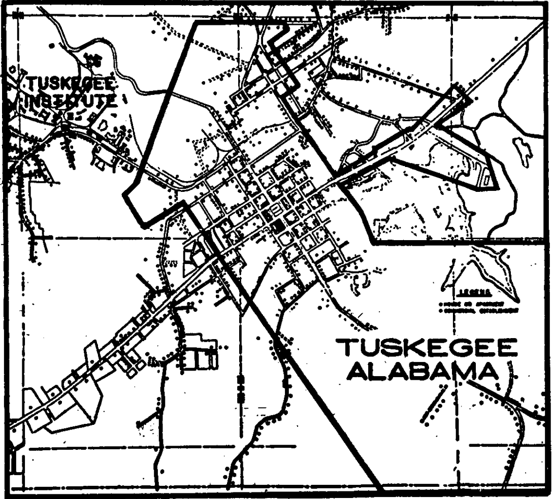 Line drawing of Tuskegee, Alabama