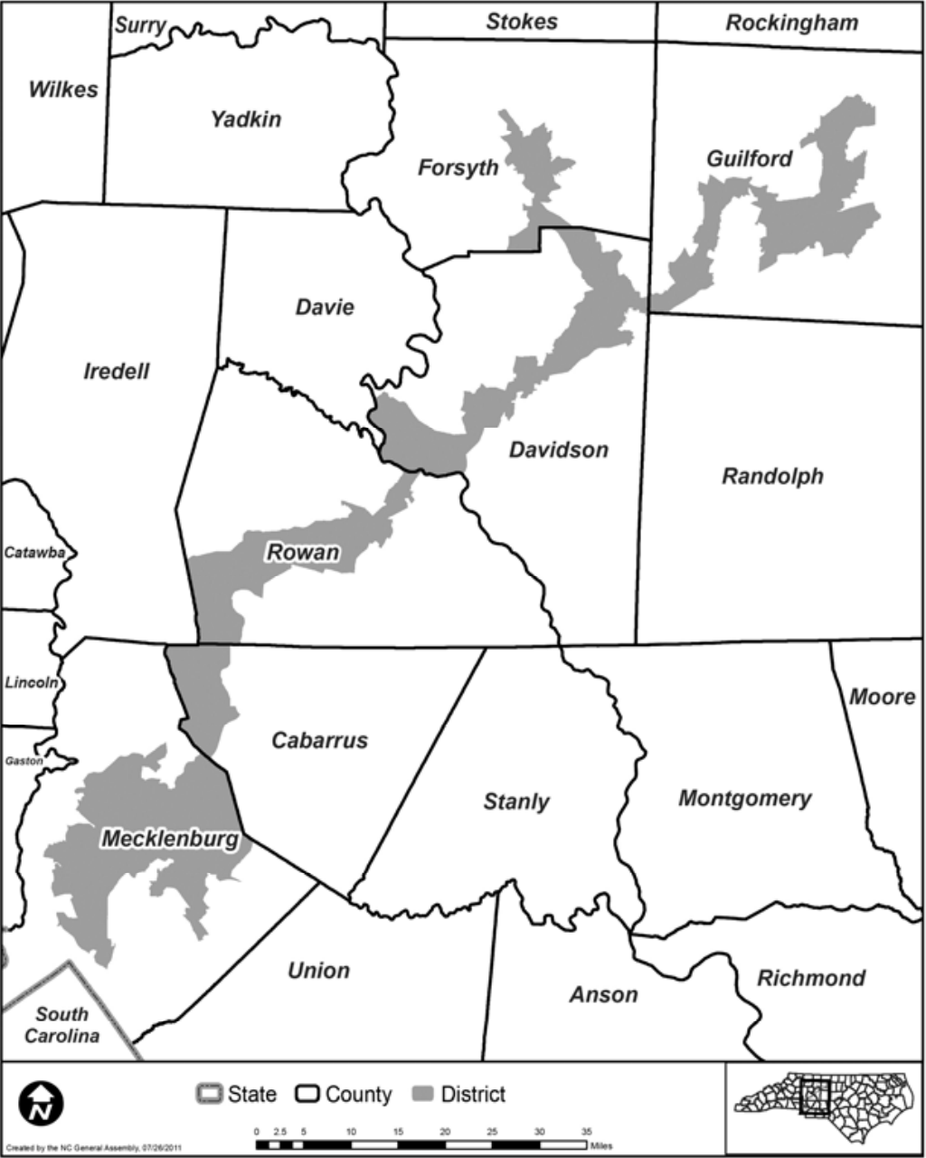 Line drawing district map of congressional district 12