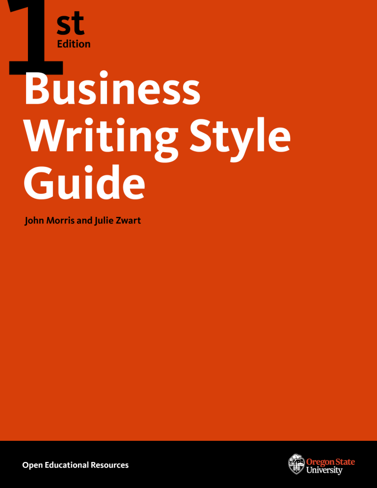 business writing style guide pdf