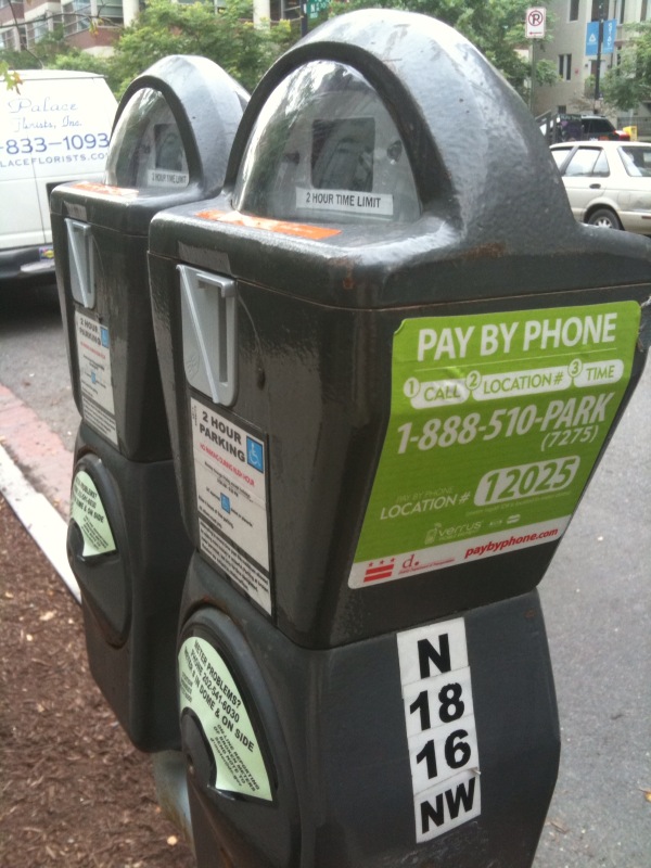 “Does DC’s Pay by Phone Parking really work? A parking ticket dodging test” from Wayan Vota on Flickr is licensed under CC BY-NC-SA