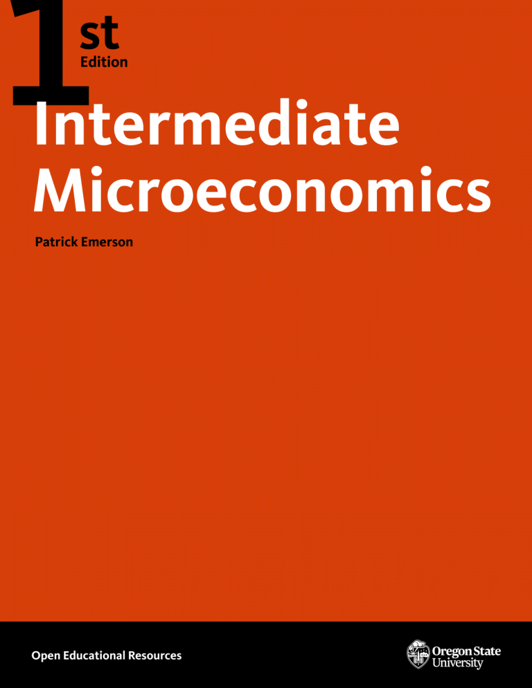 Intermediate Microeconomics Open Textbook