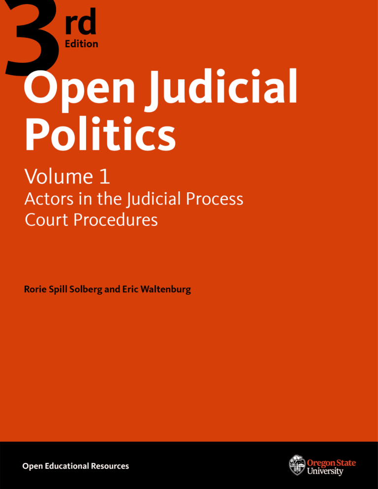 Open Judicial Politics 3E Vol.1 – Open Textbook