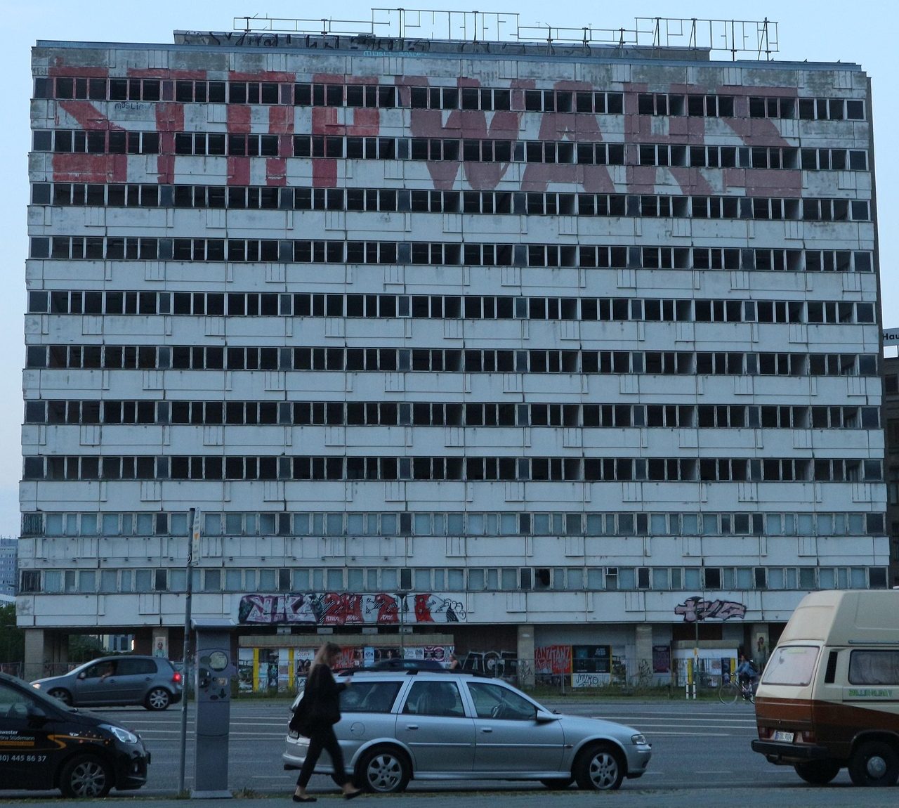 “Stop Wars” sign on building