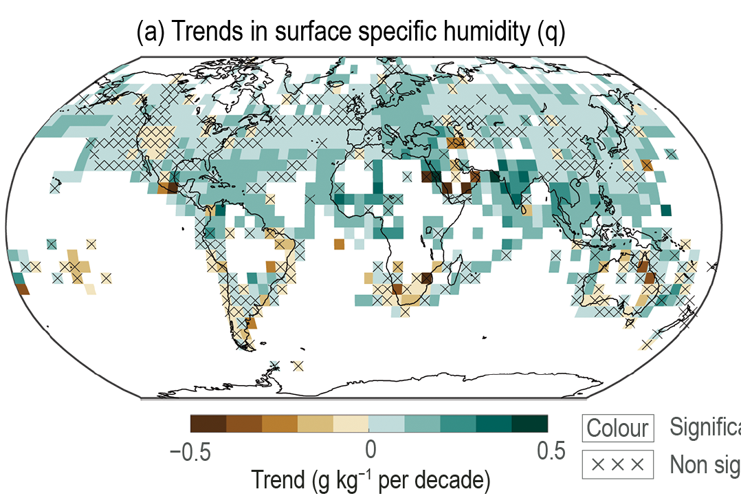 Map of Surface Humidity Changes.