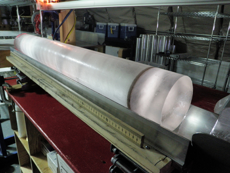 ice core with ash layer