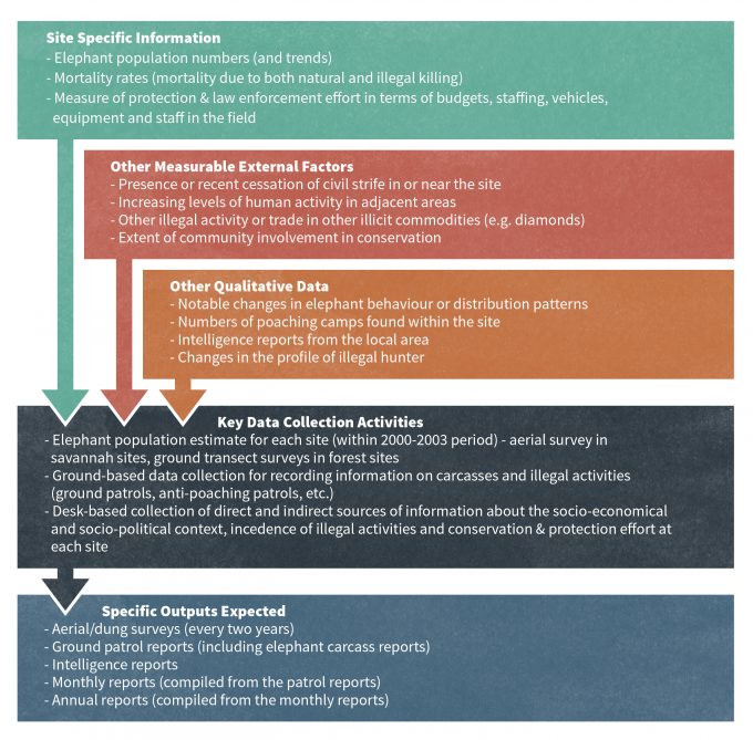 Figure 2.6. Monitoring scheme for the MIKE initiative. With permission from S. Blake.