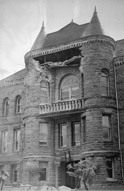 Damage to Old State Building, Olympia, Washington, in 1949 earthquake