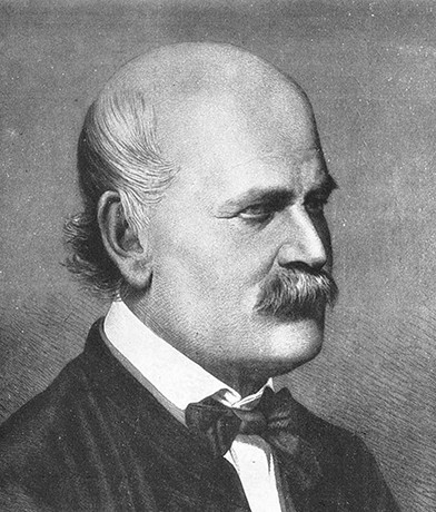 Ignaz Semmelweis (1818–1865) was a proponent of the importance of handwashing to prevent transfer of disease between patients by physicians.