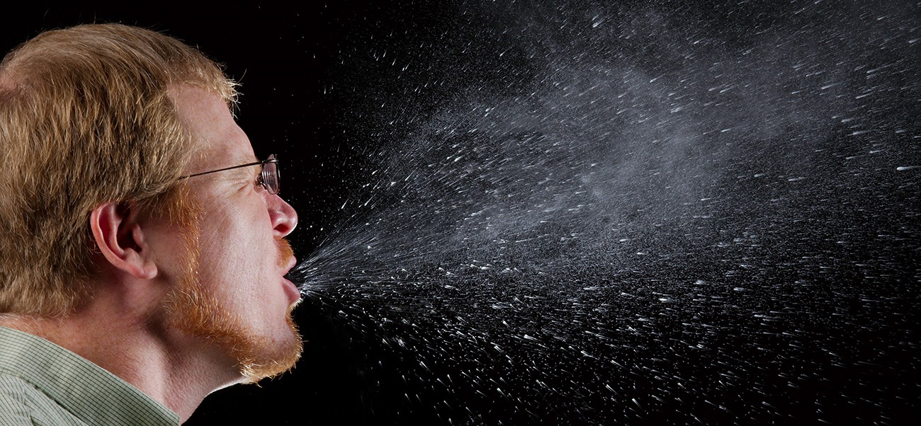 Aerosols produced by sneezing, coughing, or even just speaking are an important mechanism for respiratory pathogen transmission. Simple actions, like covering your mouth when coughing or sneezing, can reduce the spread of these microbes.